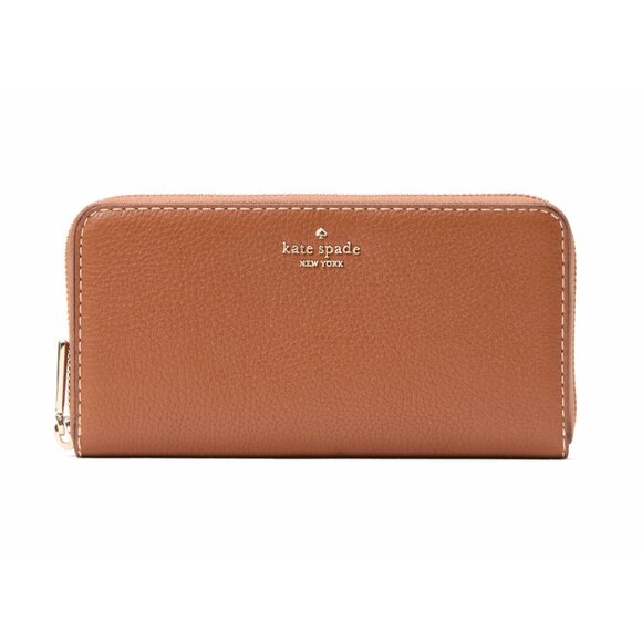 New Kate Spade Lena Large Continental Wallet Pebble Leather Warm Gingerbread - Picture 1 of 3